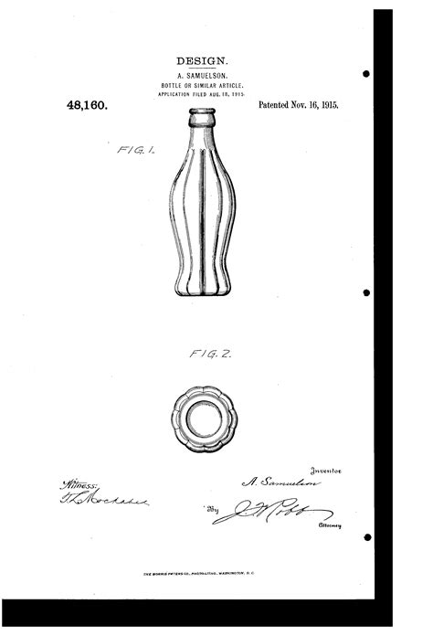 what years were coca cola test bottle|coca cola bottle patent.